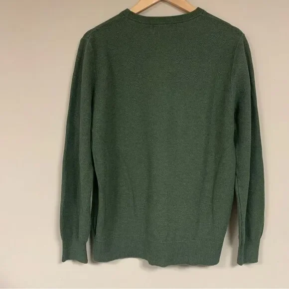 Green Textured Long Sleeve Shirt Men’s Medium Waffle Weave Top Fall Winter Warm - Picture 5 of 8